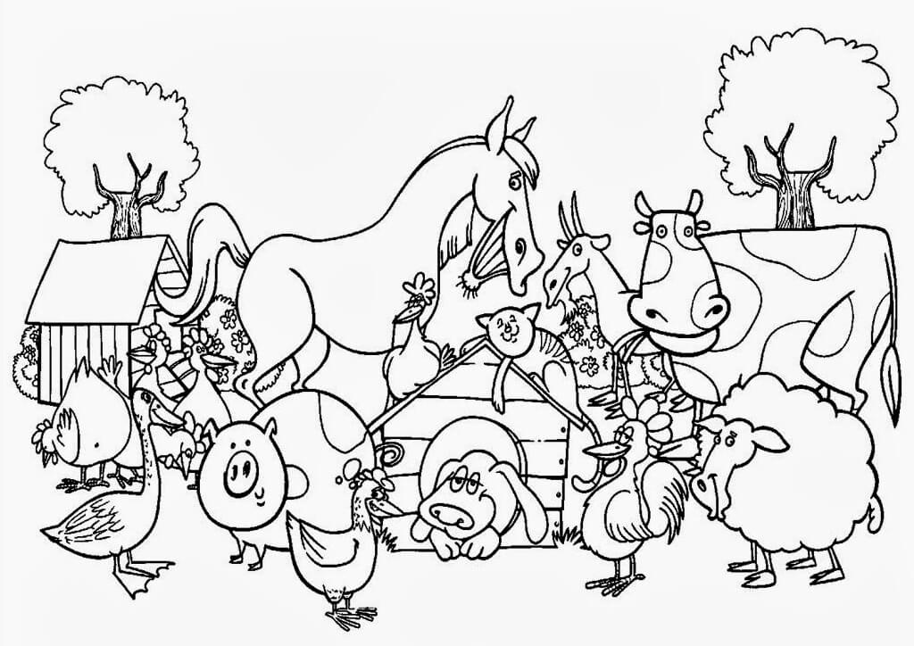 Desenho de Fazendinha Bonita para Colorir Pdf