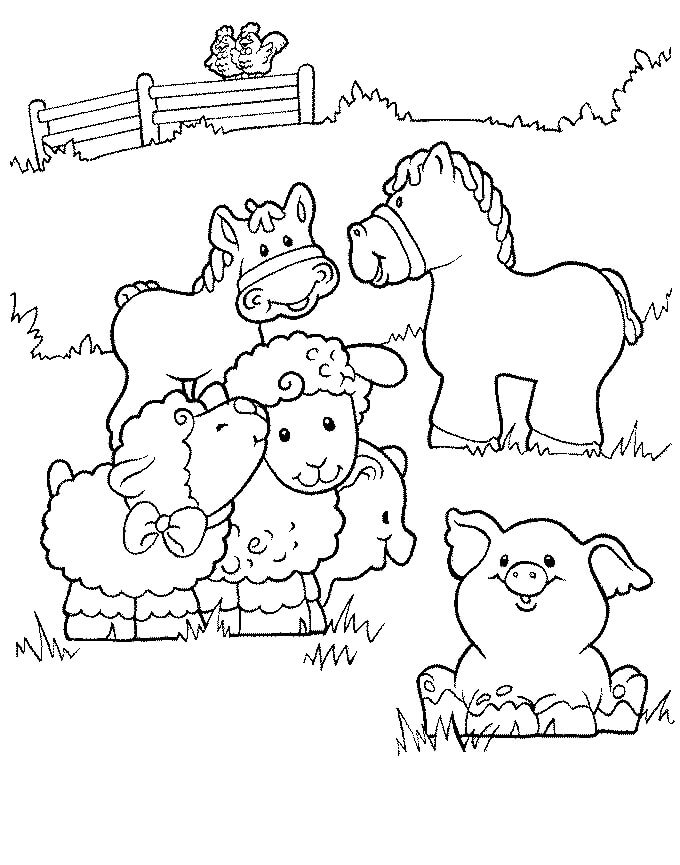 Desenho de Fazendinha com Horta para Colorir