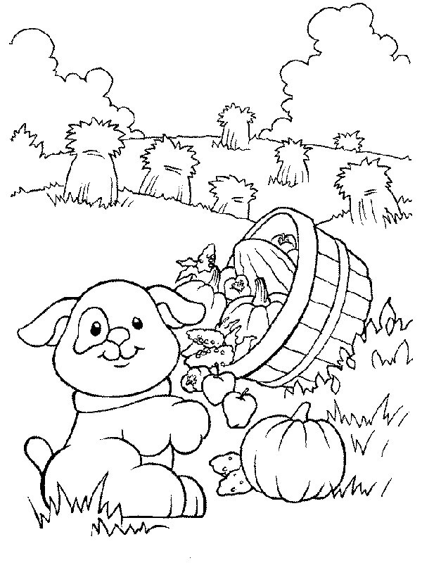 Desenho de Fazendinha com Pintinhos para Imprimir
