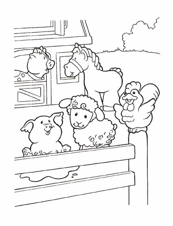Desenho de Fazendinha Grande para Colorir Pdf