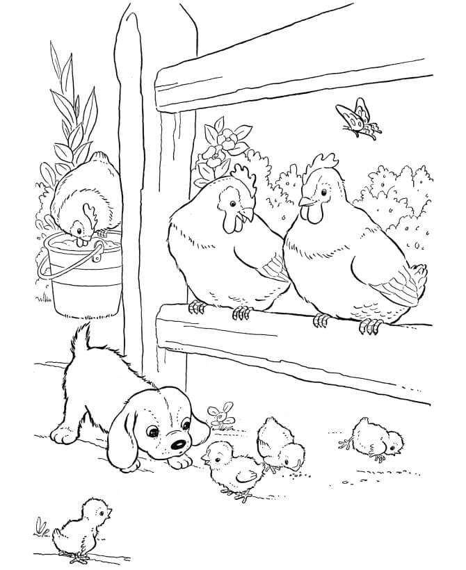Desenho de Fazendinha na Roçá para Imprimir