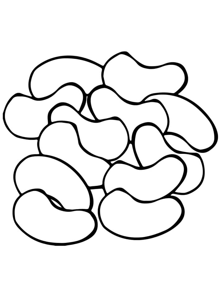 Desenho de Feijões Comuns para Colorir