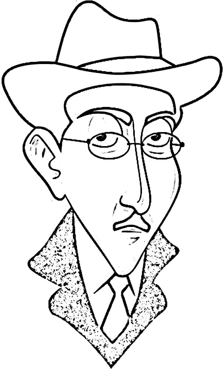 Desenho de Fernando Pessoa Bonito para Colorir Pdf
