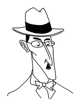 Desenho de Fernando Pessoa clássico para Colorir Pdf