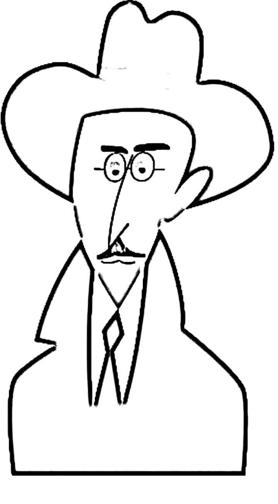 Desenho de Fernando Pessoa em Retrato para Imprimir