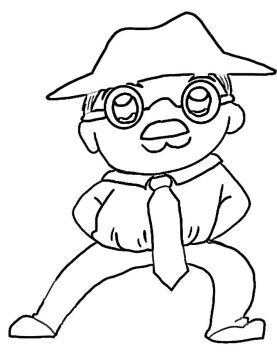 Desenho de Fernando Pessoa para Imprimir lápis de Cor