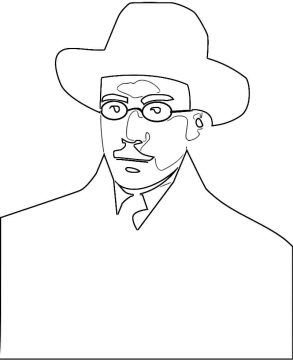 Desenho de Fernando Pessoa Realista para Imprimir