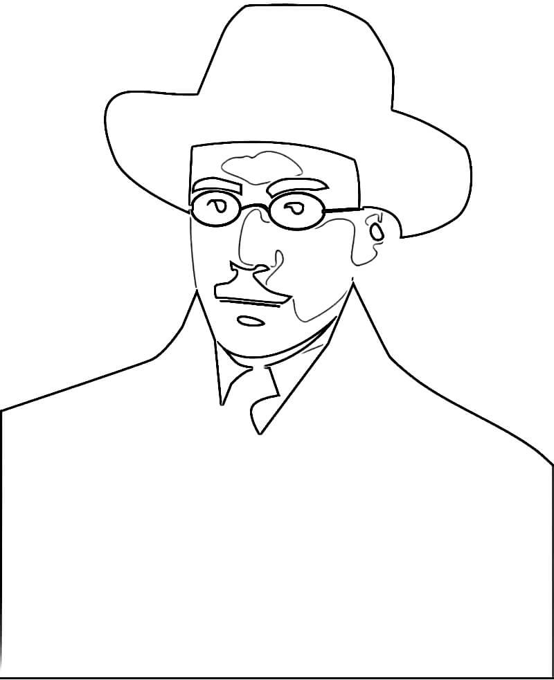 Desenho de Fernando Pessoa Realista para Imprimir