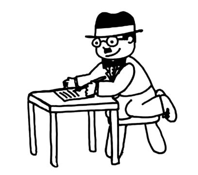 Desenho de Fernando Pessoa Simples para Imprimir lápis de Cor
