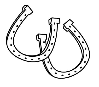 Desenho de Duas Ferraduras de Cavalo para Colorir