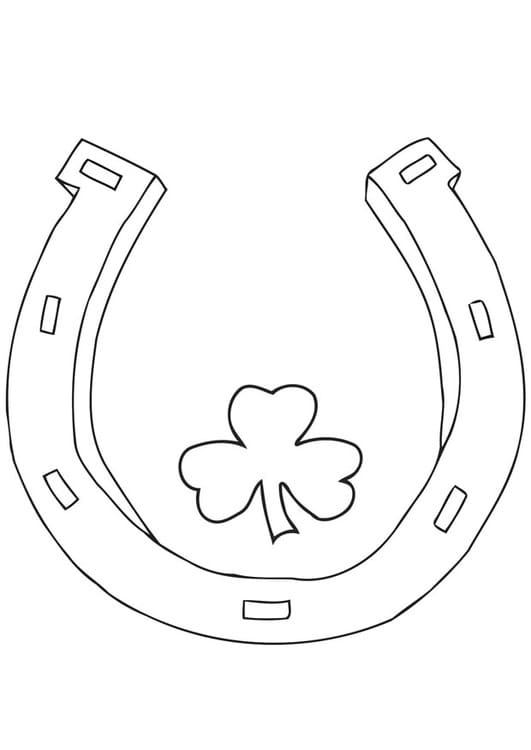 Desenho de Ferradura da Sorte para Colorir