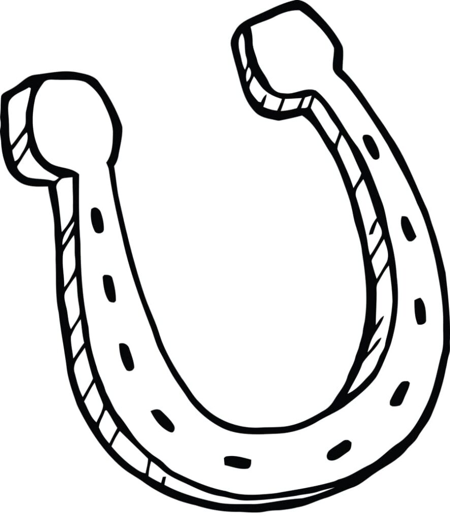 Desenho de Ferradura para Cavalo para Colorir