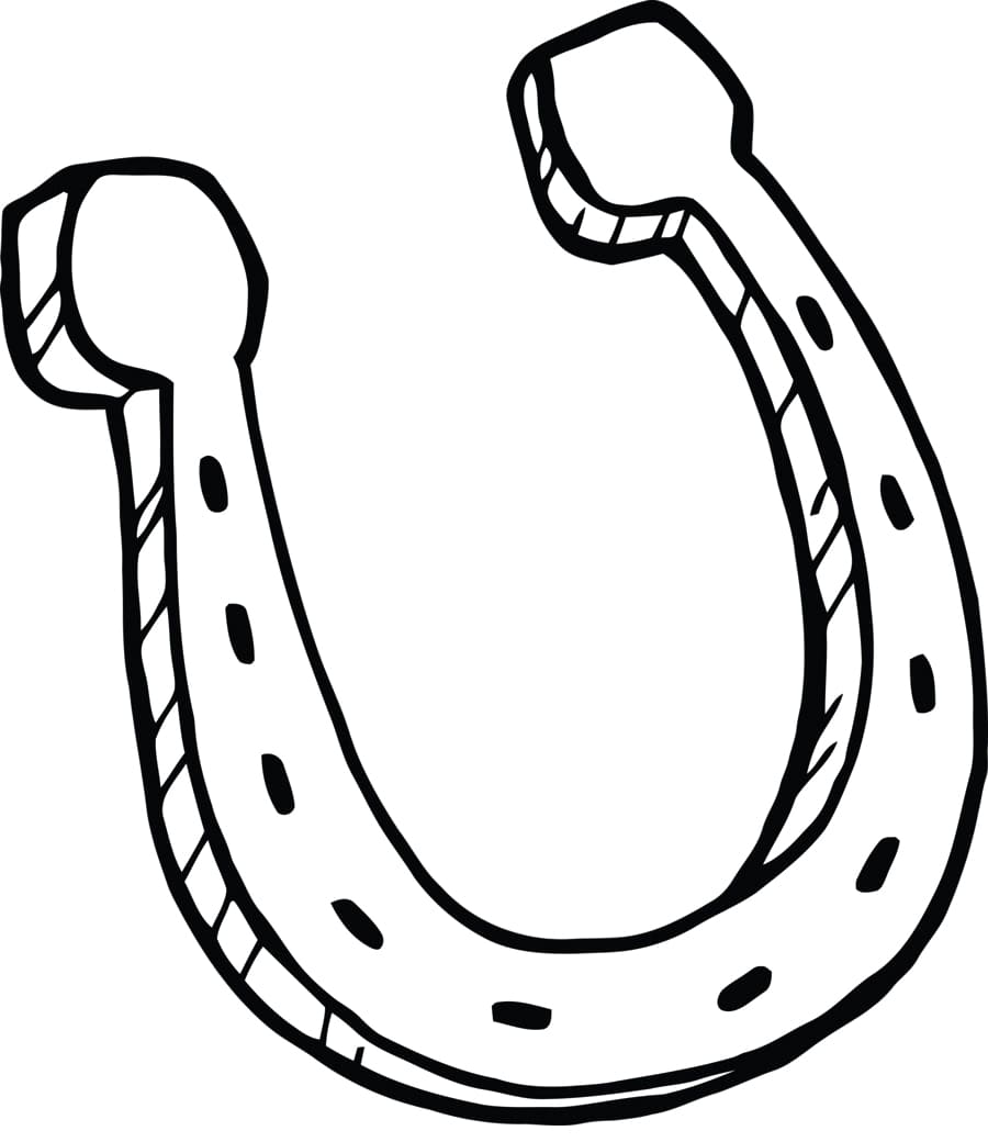 Desenho de Ferradura para Cavalo para Colorir