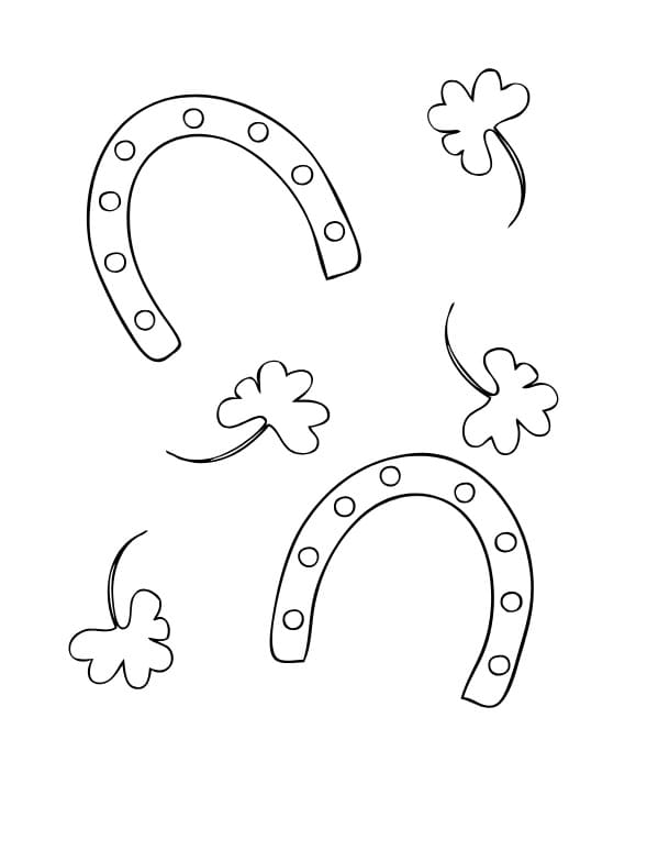 Desenho de Ferraduras da Sorte para Colorir