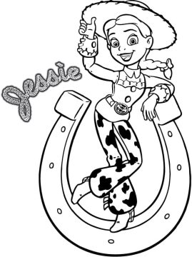 Desenho de Jessie com Ferradura para Colorir