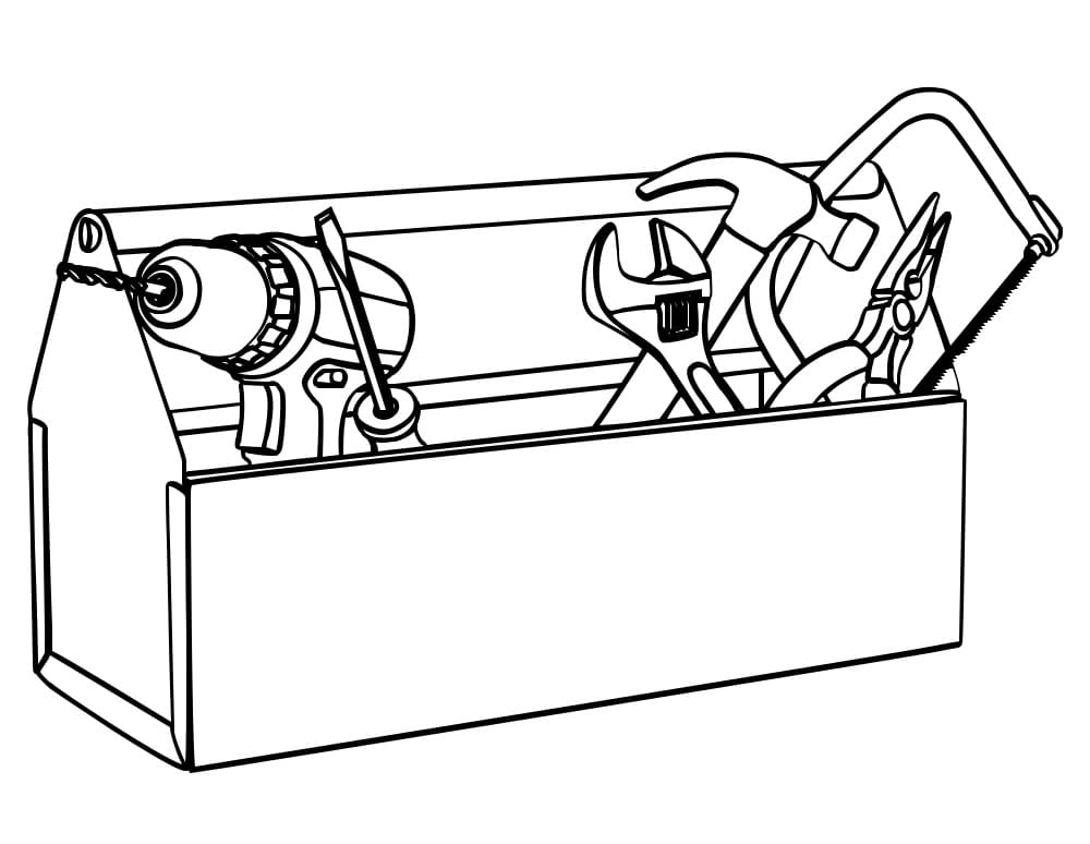 Baixar Desenho Pdf de Caixa de Ferramentas para Colorir