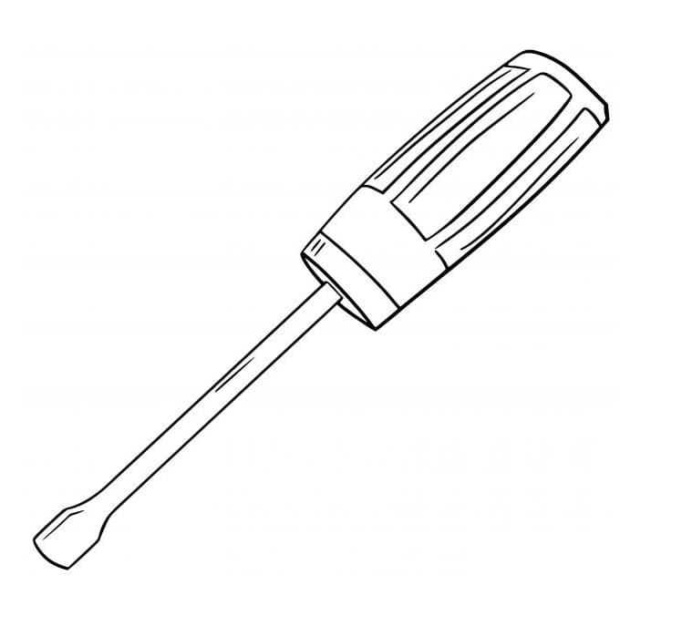 Desenho de Chave de Fenda Fácil para Colorir