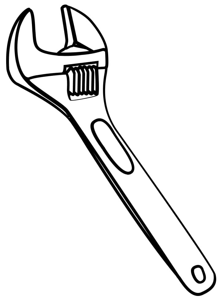 Desenho de Chave Inglesa para Colorir Grátis em Pdf