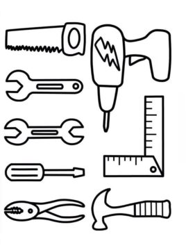 Desenho de Ferramentas para Desenhar e Colorir fácil