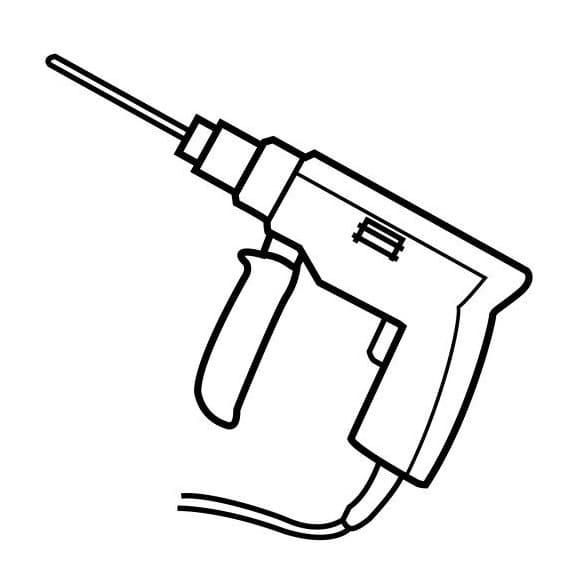 Desenho de Furadeira Muito Potente para Colorir