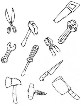 Desenho de Muitas Ferramentas para Colorir