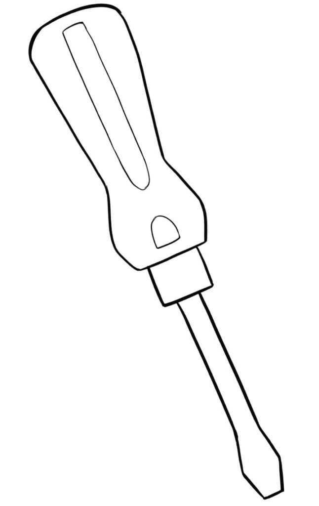 Desenho Pdf de Chave de Fenda para Colorir e Imprimir