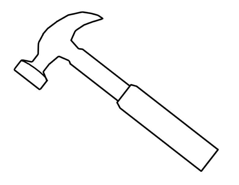 Desenho Simples de Martelo para Colorir