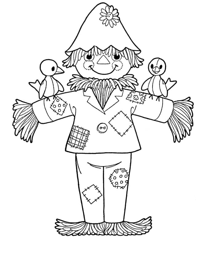 Desenho de Espantalho Festa Junina para Colorir
