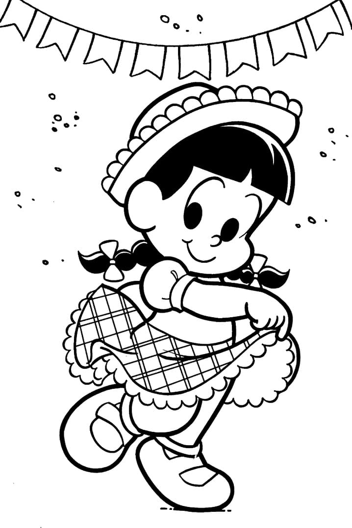 Desenho de Festa Junina Rosinha para Colorir