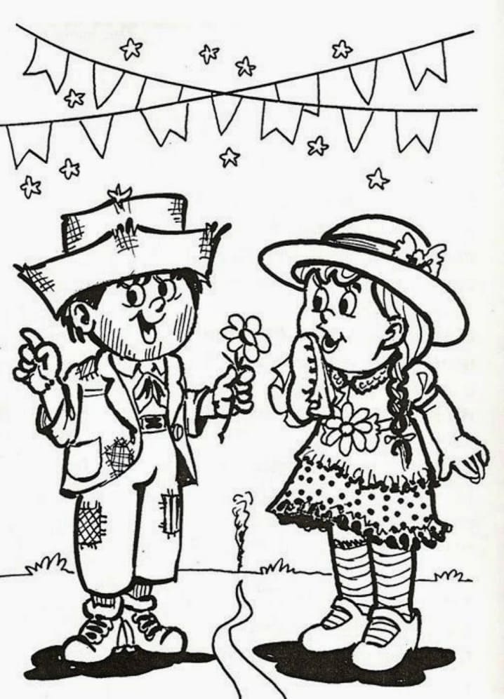 Desenho de Festas Juninas para Colorir