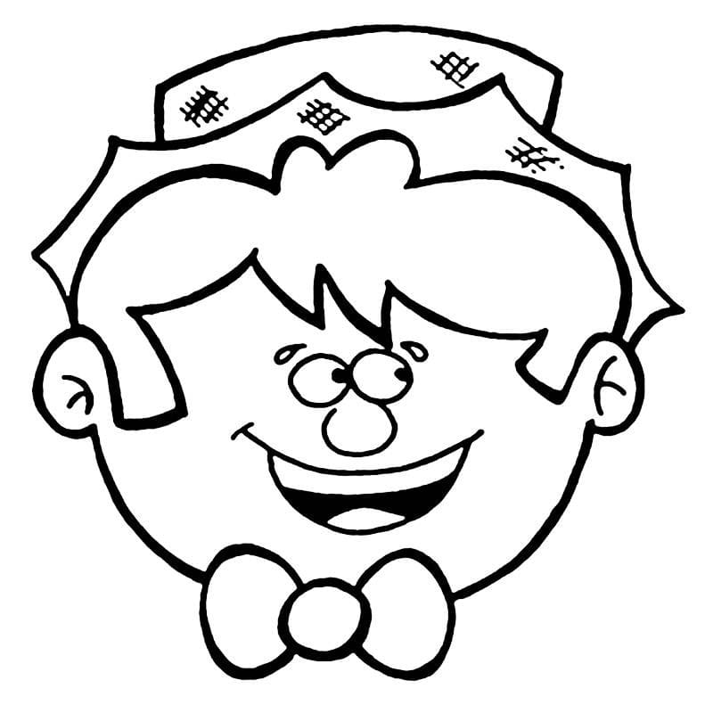 Desenho Rosto de Menino Caipira Sorrindo para Colorir e Imprimir
