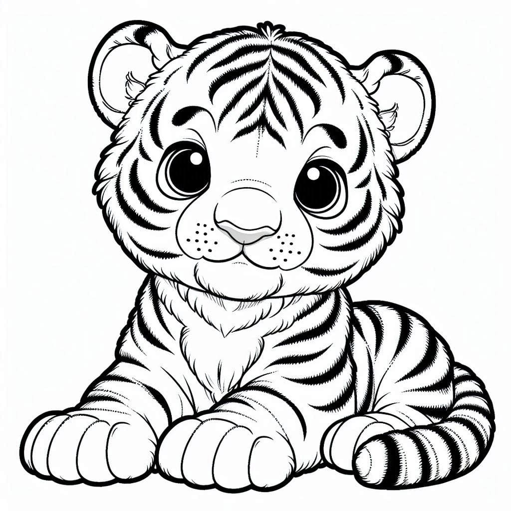 Desenhos de Filhote de Tigre para Colorir
