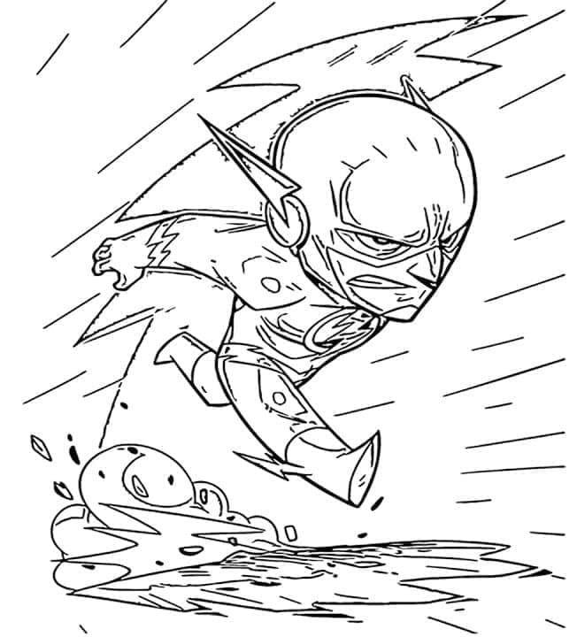 Desenho de Flash Chibi para Colorir