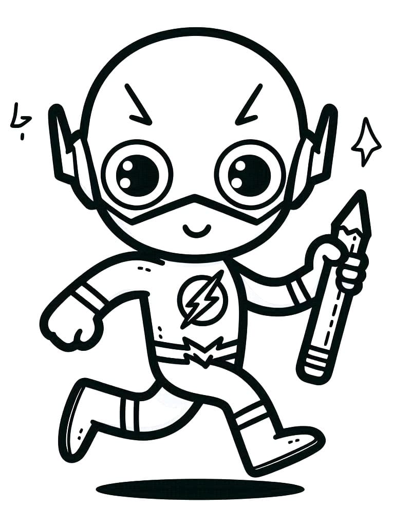 Desenho de Flash Fofo para Colorir