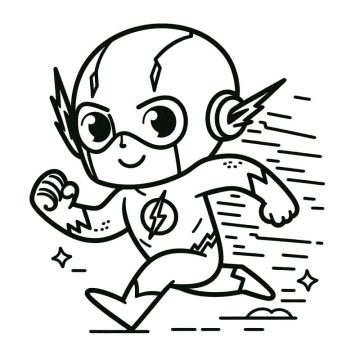 Desenho de Flash Muito Fofo para Colorir