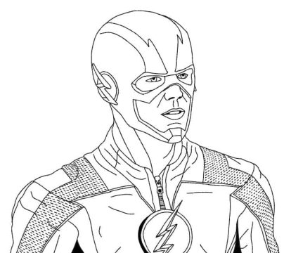 Desenho de Super herói Dc Flash para Colorir