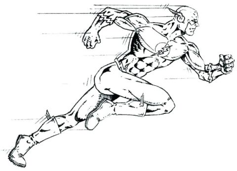 Desenho do Flash Correndo Muito rápido para Colorir