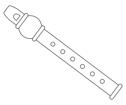 Desenho de Flauta Simples para Colorir