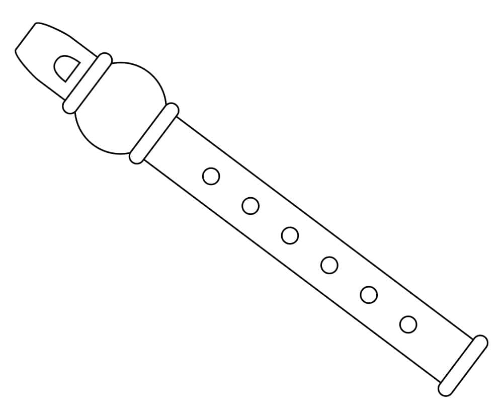 Desenho de Flauta Simples para Colorir