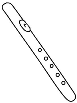 Desenho de Uma Flauta Simples para Colorir