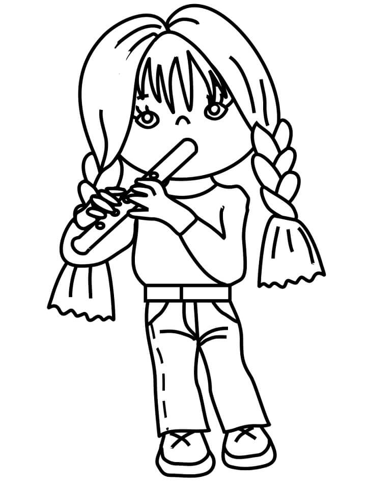 Desenho de Flauta Antiga para Colorir Pdf