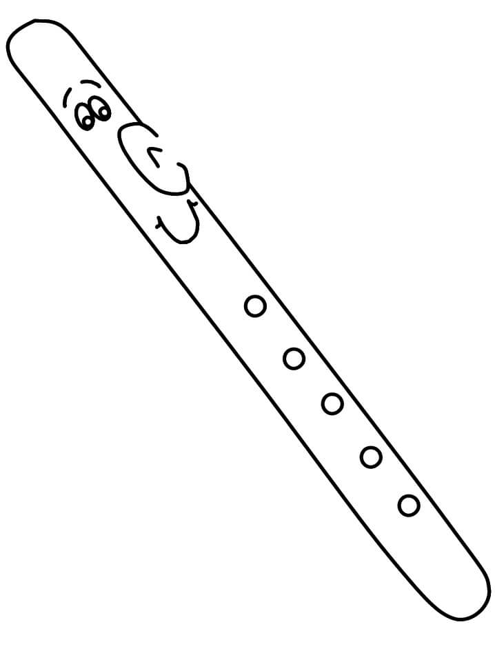 Desenho de Flauta Bonita para Colorir Pdf