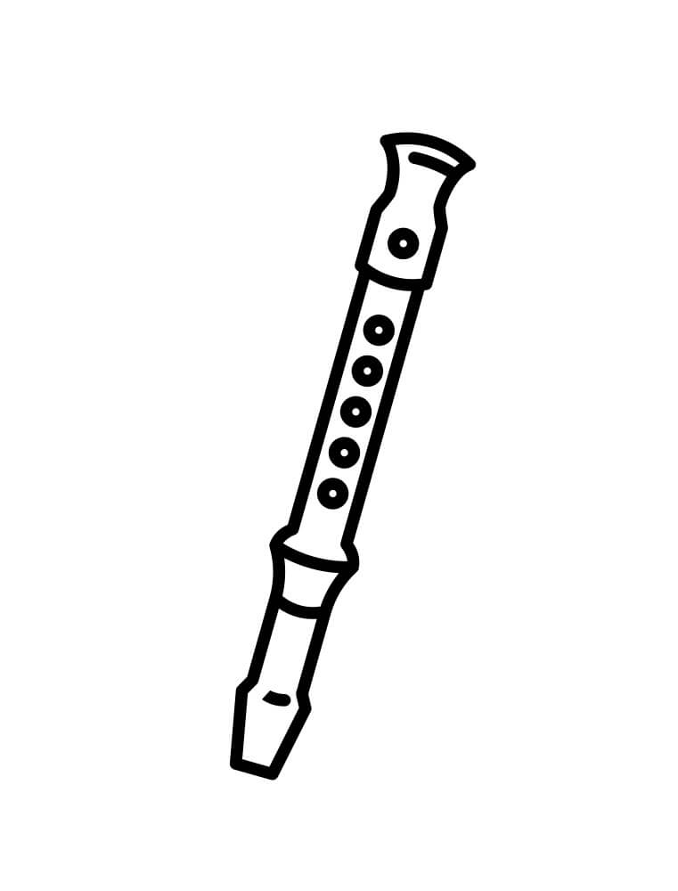 Desenho de Flauta Colorida para Colorir Pdf