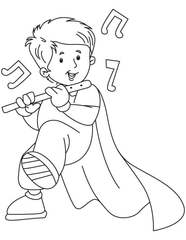 Desenho de Flauta Engracada para Pintar Giz de Cera