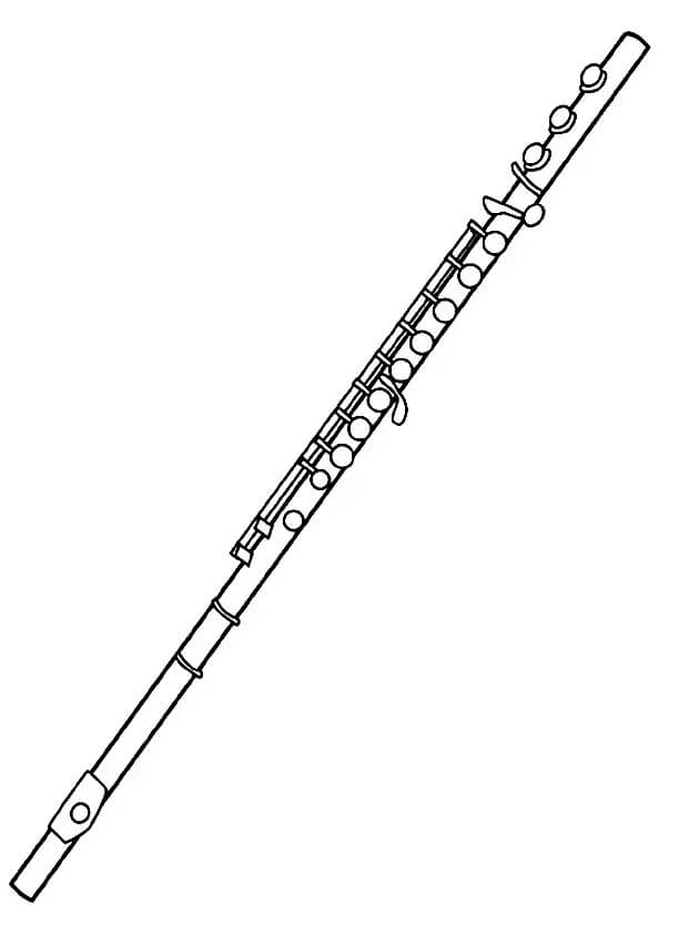 Desenho de Flauta Fofa para Colorir Pdf
