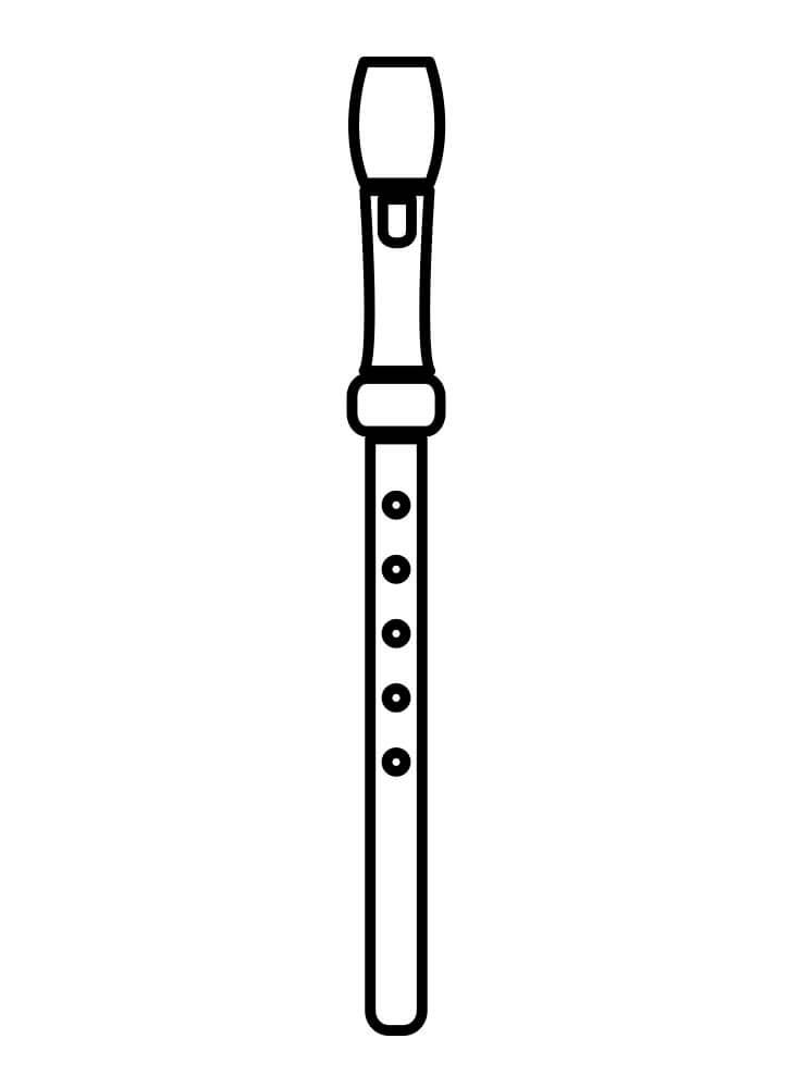 Desenho de Flauta na Mão para Colorir