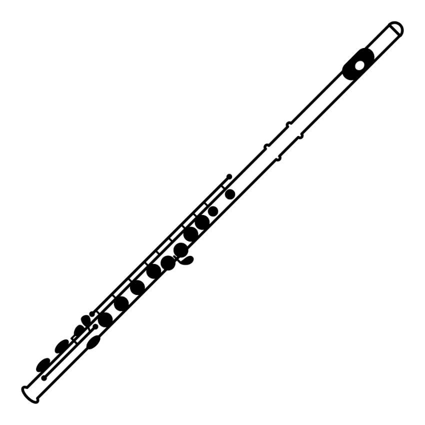 Desenho de Flauta para Imprimir Lápis de Cor