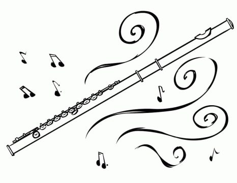 Desenho de Flauta para Pintar Giz de Cera