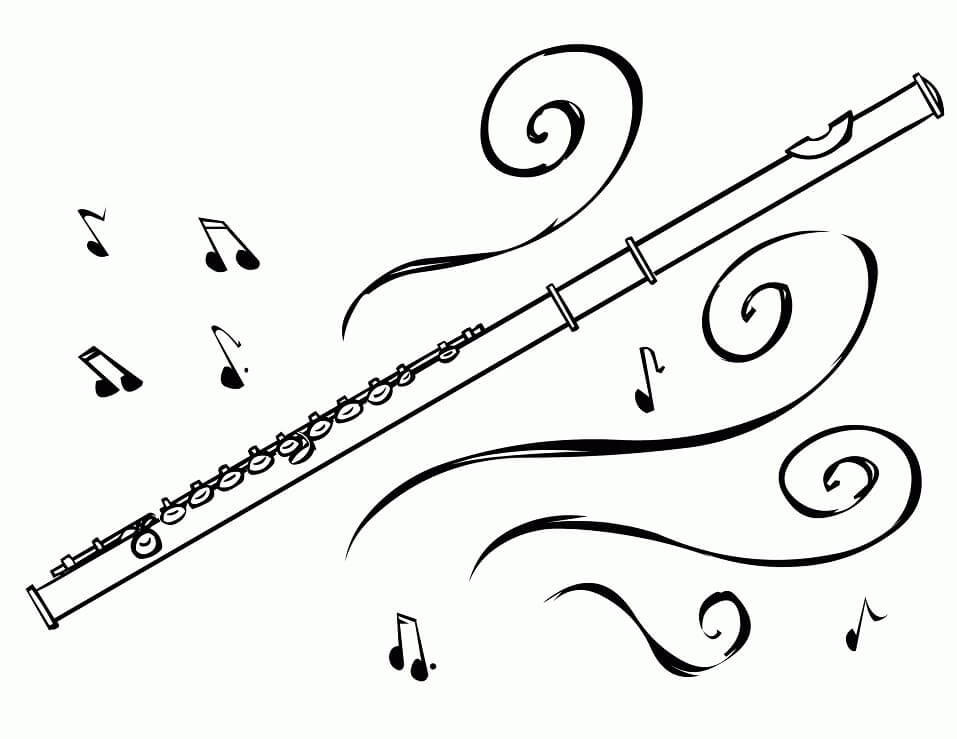 Desenho de Flauta para Pintar Giz de Cera