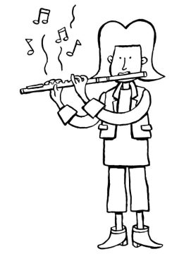 Desenho de Flauta Pequena para Imprimir lápis de Cor